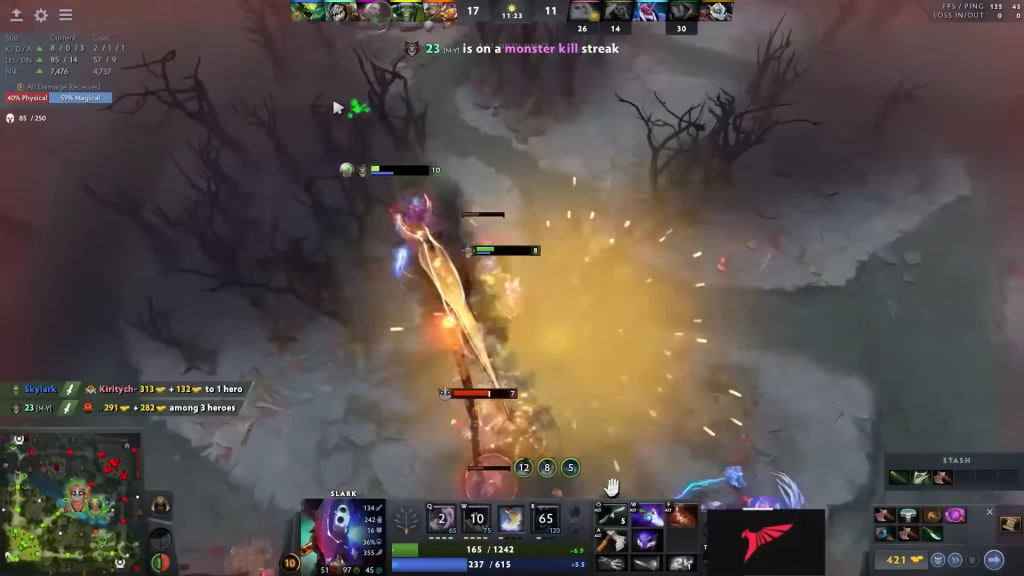 23savage's slark escaping from the fight